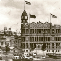 Oude foto, zwart wit, van Hotel New York